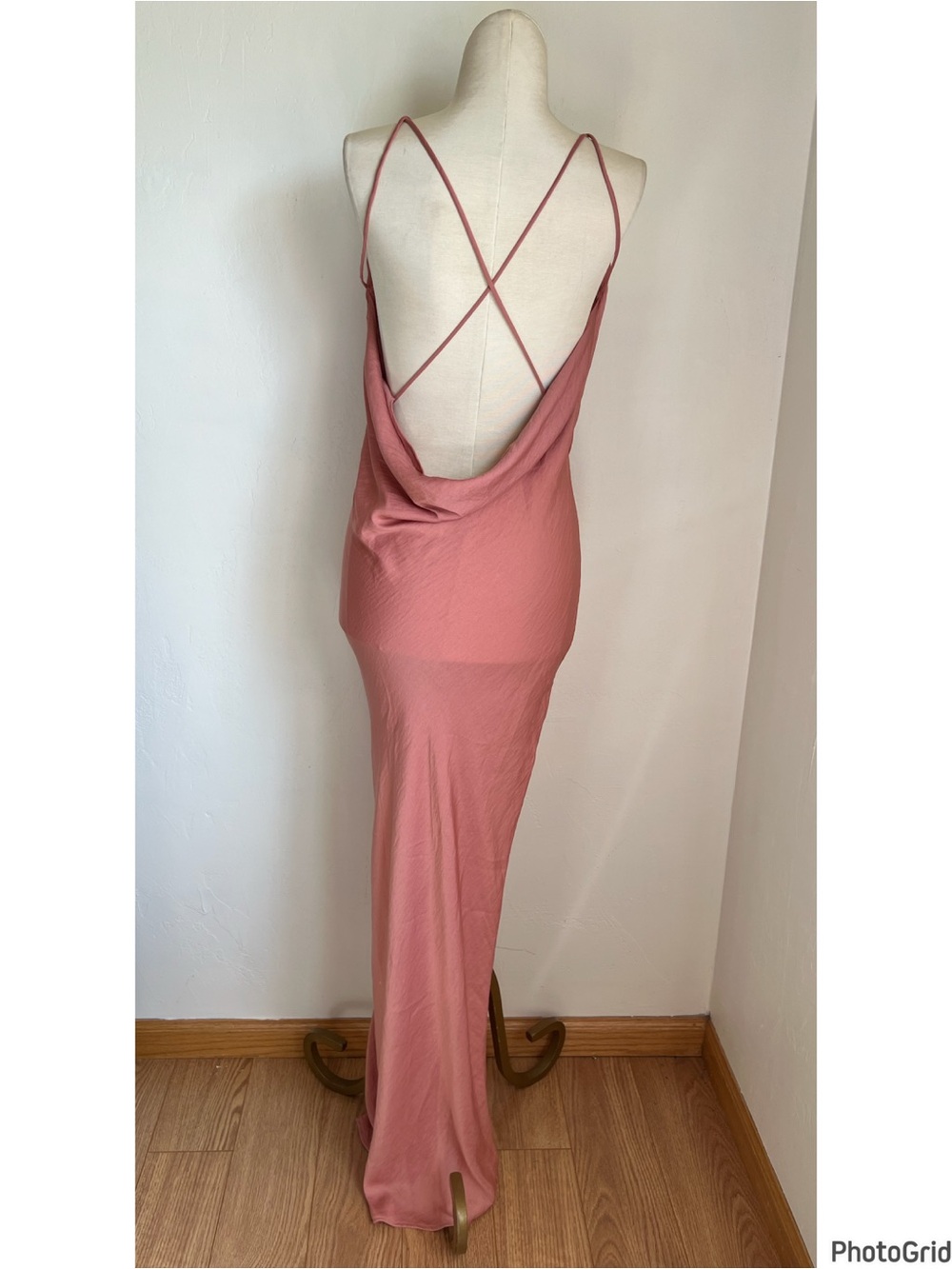 Michael Costello X Revolve Pink Maxi Cowl Neck Dress XS New With Tags - Picture 2 of 5
